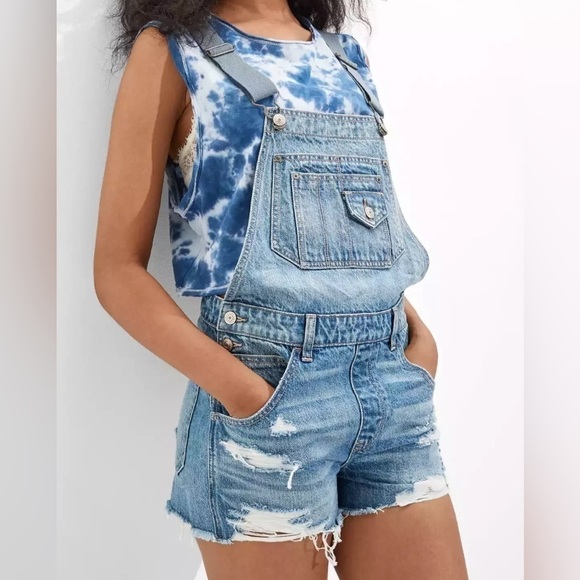American Eagle | 90s Boyfriend Shortalls (S) - Picture 1 of 7